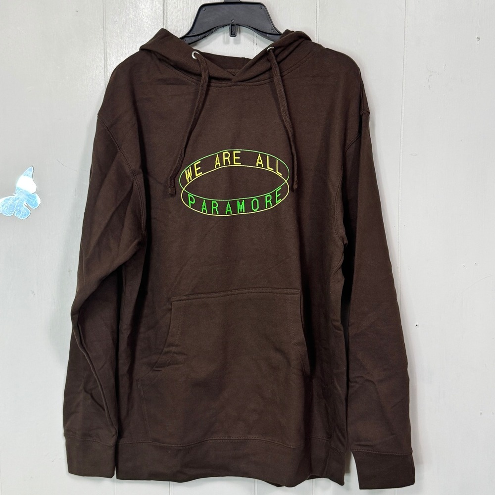 Paramore We Are All Band Graphic Hoodie Brown Pullover Sweatshirt Size Medium